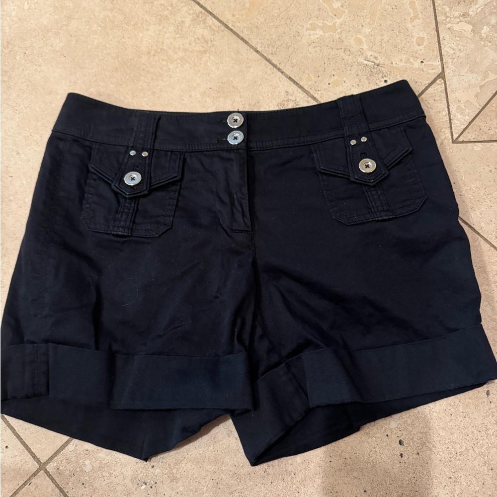 White House Black Market Black Cargo Shorts Tailored Casual Style
